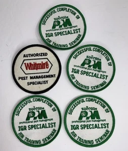 Lot Of 5 Vintage Exterminator Patches 3” Pest Management Whitmire Zoecon - Picture 1 of 6