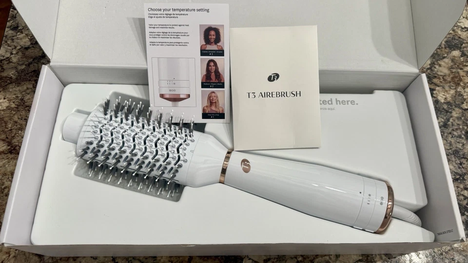 Cepillo de Aire T3 Redondo Un Paso Voluminizador Cepillo de Secado por Soplado Ceragloss 3 Calor Auténtico Foto 1 de 4