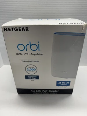 Netgear LBR20 Orbi 4G LTE Tri-Band Mesh Wi-Fi Cellular Router 2.2 Gbps LAN Ports - Image 1 of 4