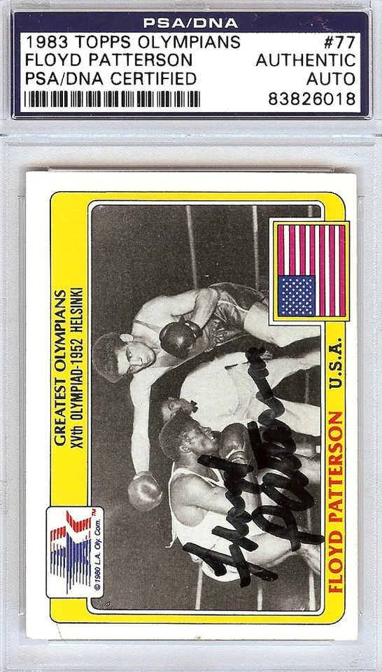 Floyd Patterson Autographed Signed 1983 Topps Olympians Card #77 PSA/DNA - Image 1 of 1