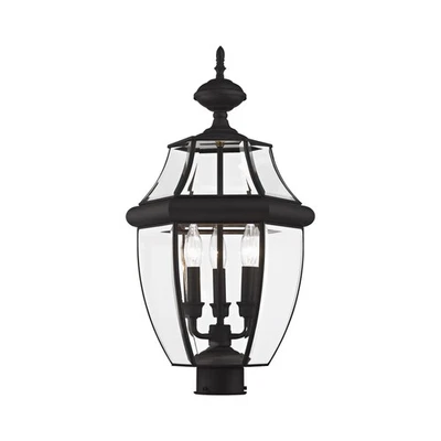 Livex Lighting 2354 Black Monterey 3-Light Outdoor Post Light - Image 1 of 4