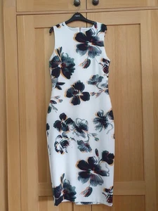 Marks And Spencer Per Una Ivory And Green Floral Bodycon Dress Size 10 - Picture 1 of 10