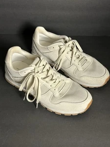 AMERICAN EAGLE Mens 10 Sneakers Light Gray Beige Suede Leather Mesh Tennis Shoes - Picture 1 of 13
