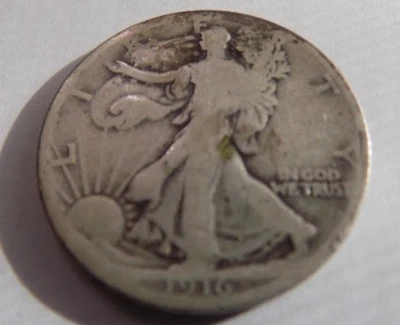 1916 Walking Liberty Silver Half Dollar - Image 1 of 2