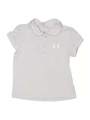 Under Armour Girls Silver Short Sleeve Polo 6 - Image 1 of 2