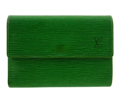 Auténtica cartera clutch continental de cuero Epi verde LOUIS VUITTON Foto 1 de 4