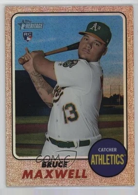 2017 Topps Heritage High Number Chrome Refractor /568 Bruce Maxwell Rookie RC - Image 1 of 2