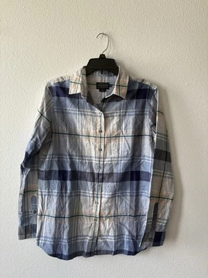 Camisa Pendleton Para Hombre Franela Azul/Melocotón/Blanco Manga Larga Con Botones Talla S Foto 1 de 4