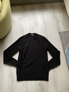 Rag & Bone Black ITALIAN Cashmere Crew Sweater Logo Tab XSmall - Picture 1 of 4