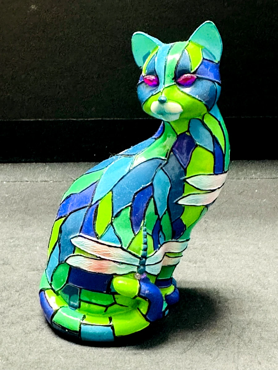 Hamilton Collection Cat Dragonfly Purr-fect Reflections of Tiffany