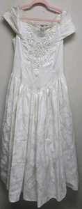 Vestido de novia vintage años 80 JESSICA MCCLINTOCK NUPCIAL para DILLARD Lg - Imagen 1 de 9