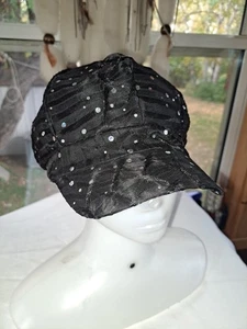 Sombrero negro y secuencia para mujer/talla única para la mayoría - Imagen 1 de 5