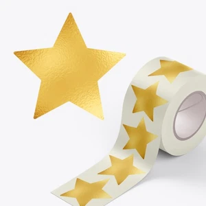 Gold Sterne Aufkleber, 500 St Star Sticker, 25 mm Glitzer Belohnung Sticker - Bild 1 von 9