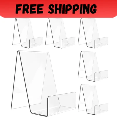Paquete de 6 soportes de acrílico para libros, soporte de caballete transparente para exhibición, soporte de exhibición de libros Foto 1 de 4