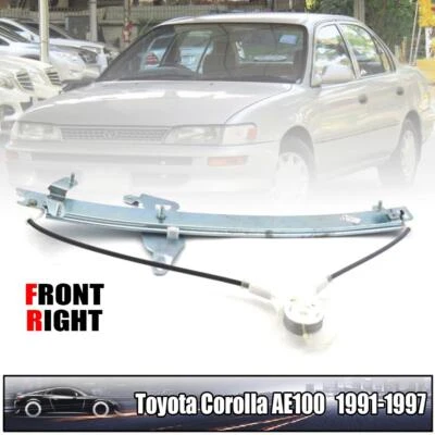 Regulador de ventana eléctrico delantero derecho sin motor para Toyota Corolla AE100 1992-95 Foto 1 de 4