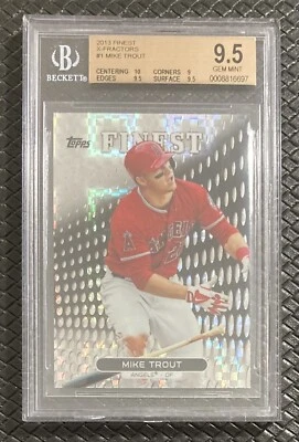 MIKE TROUT 2013 Topps Finest #1 Xfractor SSP Los Angeles Angels 2nd Year BGS 9.5 - Image 1 of 2