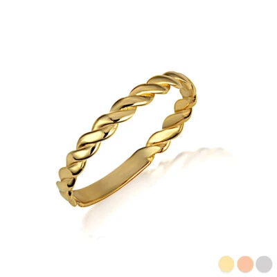 Gold Rope Twist Stackable Band Ring - Image 1 of 4