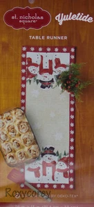 Christmas St Nicholas Square Snowman Tapestry Table Runner 36x13 in NWT - Picture 1 of 2