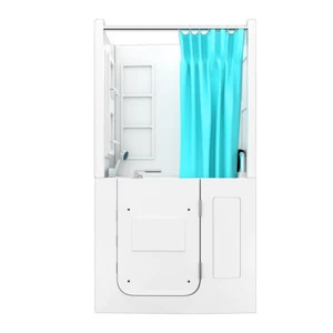 Seniorendusche und Sitzwanne Kombination Wanne mit Tür S08D-TH-B-R 110x68x205cm - Bild 1 von 9