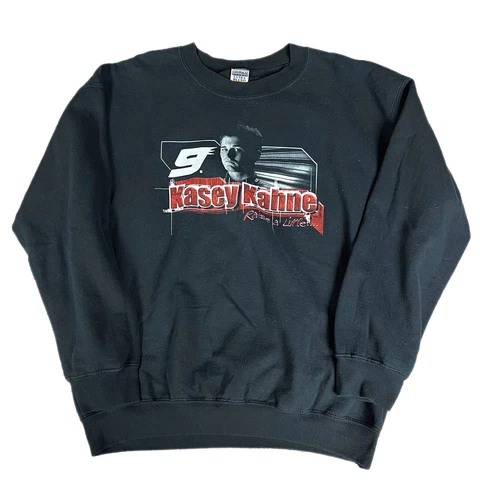 Vintage Y2K NASCAR Kasey Kahne Crewneck Sweatshirt Black L Dodge Cover