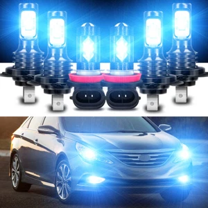 For Hyundai Sonata 2011-2014 - 6X Combo LED Headlight Fog Light Bulbs Kit 8000K - Picture 1 of 12