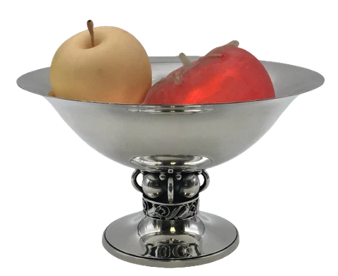 La Paglia International Sterling Silver Centerpiece Bowl in Modern Jensen Style Cover