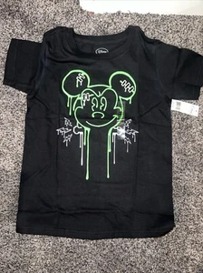 Disney Mickey Mouse Boys’ Halloween Glow In The Dark Family T-Shirt Size 5/6 - Picture 1 of 2