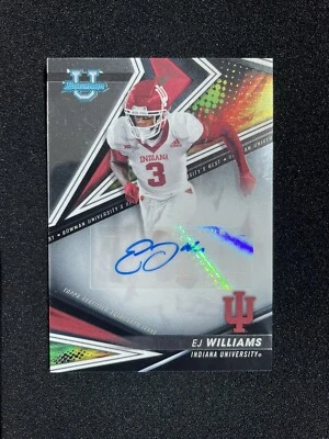 2022 Bowman University's Best Football EJ Williams Autograph #BA-EW Indiana - Image 1 of 2