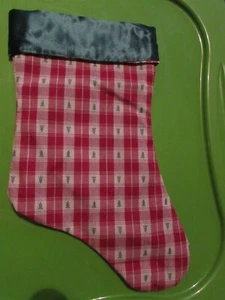 NEW handmade lined Christmas Stocking-about 9" x 16" Christmas Tree & silky trim - Picture 1 of 3