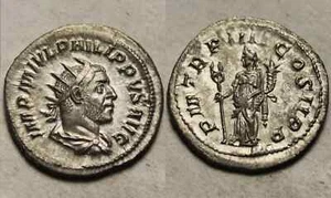 Genuine ancient Roman coin ANTONINIANUS Emperor Philip I Arab; AD 244 Felicitas - Picture 1 of 4