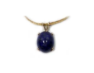 19thC Antique 3½ct Lapis Lazuli+14ktGF Pendant: Ancient Persian Gem of Heaven - Picture 1 of 7