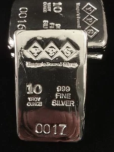 10oz Hand Poured 999 Silver Bullion Bar by Yeagers Poured Silver YPS - Picture 1 of 1