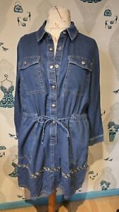 gorgeous blue denim drawcord tunic dress by Marks & Spencer, SIZE 20