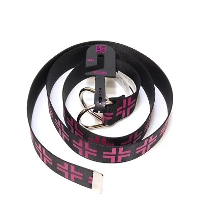Cinturón de tela No Boundaries estampado geométrico anillo en D S/M/L ajustable negro fucsia nuevo con etiquetas Foto 1 de 4