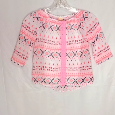 Faded Glory Girls Sheer Blouse with White Camisole Size XS 4-5 Lightweight - Image 1 of 4