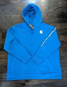 Womens Carhartt Clarksburg Relaxed Fit Hoodie Sweatshirt Blue Sz 2X (20W-22W) - Picture 1 of 9