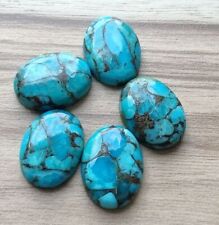 Blue Copper Turquoise Natural Oval Cabochon Gemstone Flat Back Calibrated Sizes