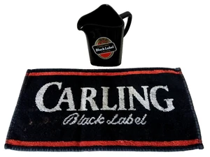 Carling Black Label Wade Water Jug Towel Set Ceramic Breweriana Collectable - Picture 1 of 11