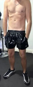 BNWT BOOHOO MAN WET LOOK SHINY SILKY NYLON SWIM SHORTS - 4 SIZES & COLOURS - Picture 1 of 24