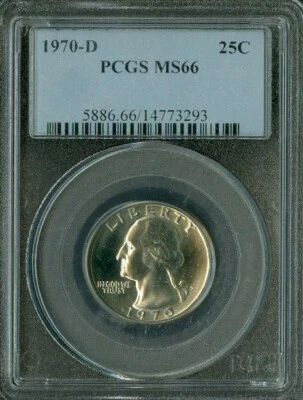 1970 D WASHINGTON QUARTER PCGS MS66 . - Image 1 of 2