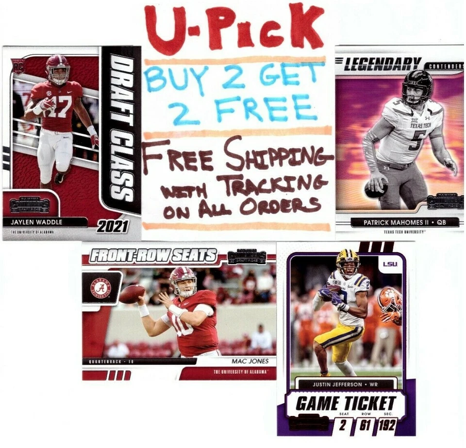 2021 Panini Contenders Draft Picks RC Inserts Base, Buy 2 Get 2 FREE Ships FREE - Image 1 of 1