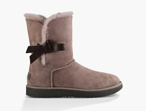 AUTENTICI UGG Australia™ stivali corti classici con fiocco nodo GRIGIO TEMPESTOSO donna US9 EU40