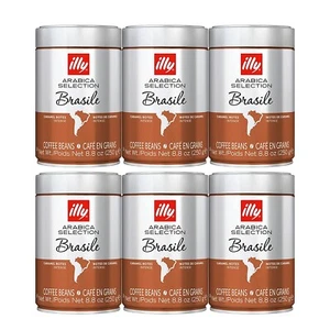 illy Coffee Arabica Selection Whole Bean Brazil Single Origin Brasile Pack of 6 - Picture 1 of 6