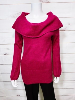 White House Black Market Womens Turtle Cowl Neck Sweater Size M Fuchsia Pullover - Image 1 of 4
