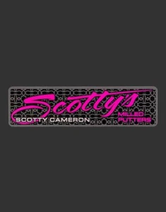 2021 Scotty Cameron Putters Script Sticker Rectangle Shaft Band Decal Large Pink - Picture 1 of 3