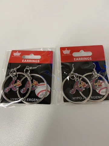 Atlanta Braves Hoop Earrings Women's Hypo-Allergenic Sold In Set Of 2 Cover