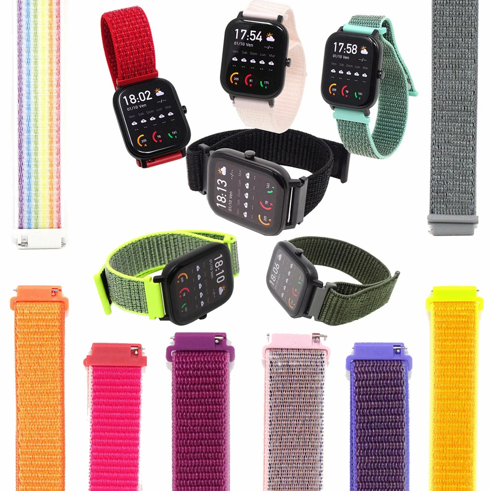 VINCIANN Cinturino polso nylon SPORT RUN 20mm per Huami Amazfit GTS 3 GTS 4 e mini SR2E