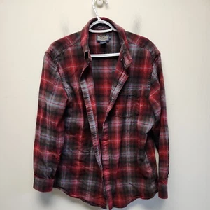 Pendleton button down Mason Flannel Shirt Plaid Red Black Men's Size Large EUC - Picture 1 of 7