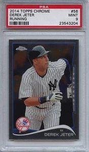 2014 Topps Chrome 56 Derek Jeter Running PSA 9 Mint - Picture 1 of 1