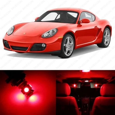Paquete de 13 luces interiores LED rojas para Porsche Cayman 2006-2012 + herramienta de palanca Foto 1 de 4